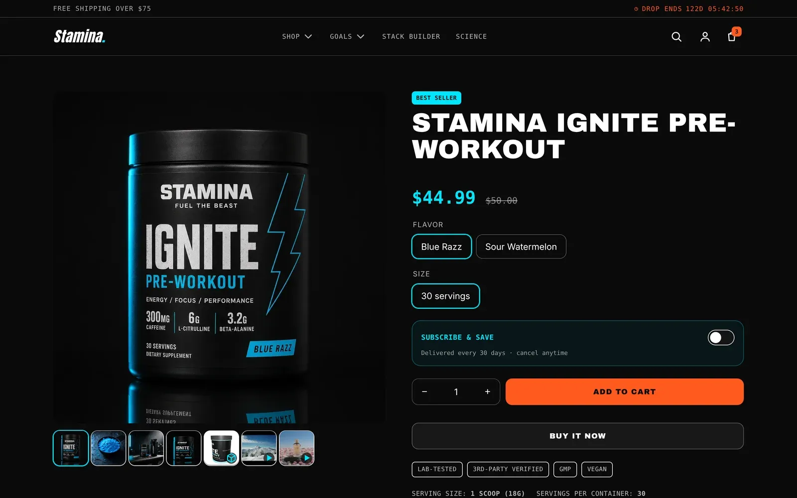 Product purchase options with one-time and subscription choices